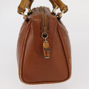 GUCCI Bamboo Hand Bag Leather Brown Gold 007 3444 0232 Auth ep11877-5