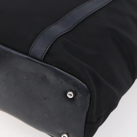 GUCCI Bamboo Hand Bag Nylon Black Silver 000 3754 0508 Auth ep11878