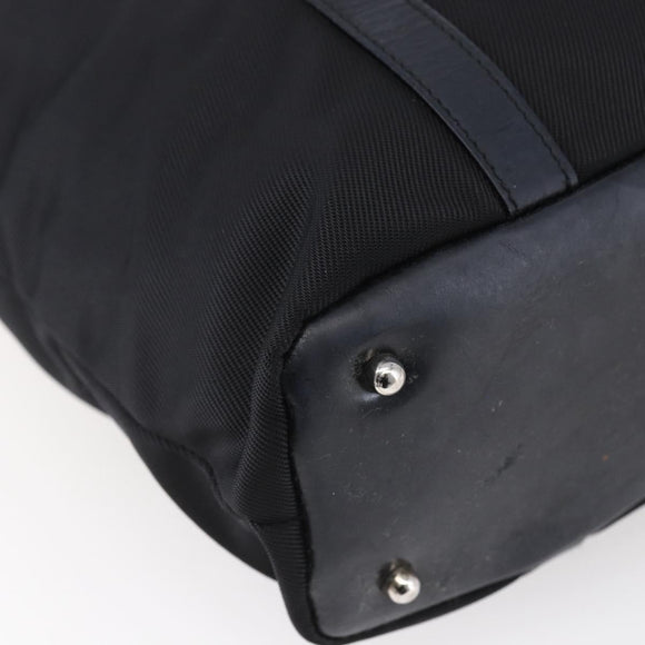 GUCCI Bamboo Hand Bag Nylon Black Silver 000 3754 0508 Auth ep11878