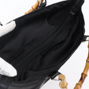 GUCCI Bamboo Hand Bag Nylon Black Silver 000 3754 0508 Auth ep11878-6