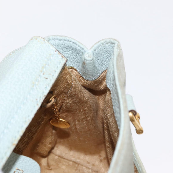 GUCCI Shoulder Bag Suede 2way Light Blue Gold 007 1793 0238 Auth ep11879