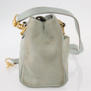 GUCCI Shoulder Bag Suede 2way Light Blue Gold 007 1793 0238 Auth ep11879-4