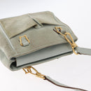 GUCCI Shoulder Bag Suede 2way Light Blue Gold 007 1793 0238 Auth ep11879-6