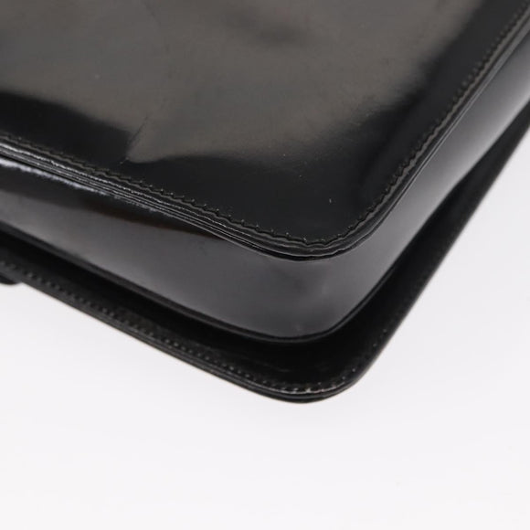 GUCCI Shoulder Bag Enamel Black Gold 004 33 0280 Auth ep11880