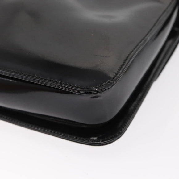 GUCCI Shoulder Bag Enamel Black Gold 004 33 0280 Auth ep11880