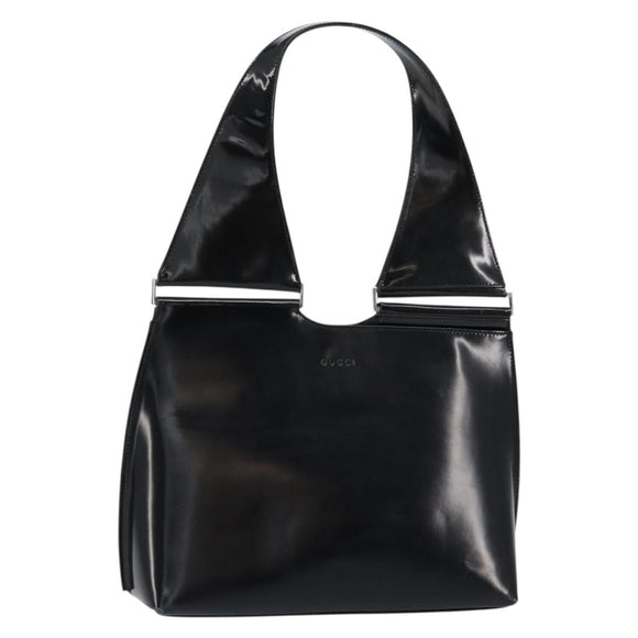 GUCCI Shoulder Bag Enamel Black Silver 001 3115 Auth ep11884