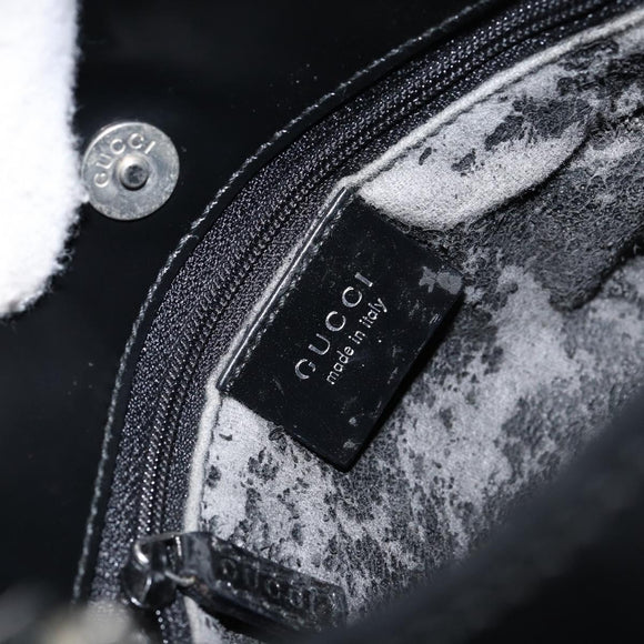 GUCCI Shoulder Bag Enamel Black Silver 001 3115 Auth ep11884