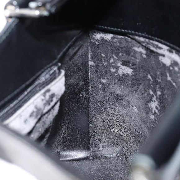 GUCCI Shoulder Bag Enamel Black Silver 001 3115 Auth ep11884