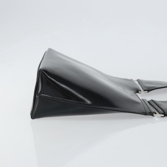 GUCCI Shoulder Bag Enamel Black Silver 001 3115 Auth ep11884