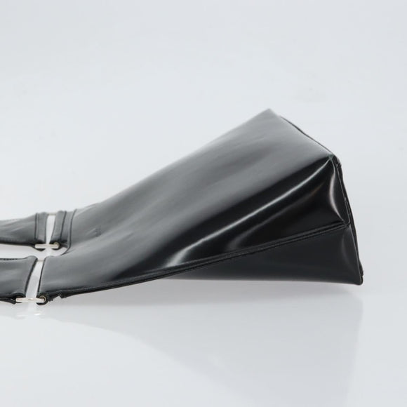 GUCCI Shoulder Bag Enamel Black Silver 001 3115 Auth ep11884