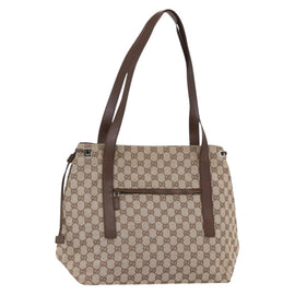 GUCCI GG Canvas Tote Bag Beige Silver 019 0493 Auth ep11885
