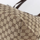 GUCCI GG Canvas Tote Bag Beige Silver 019 0493 Auth ep11885-9