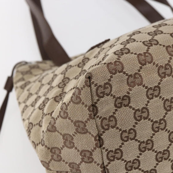 GUCCI GG Canvas Tote Bag Beige Silver 019 0493 Auth ep11885