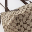 GUCCI GG Canvas Tote Bag Beige Silver 019 0493 Auth ep11885-16