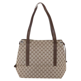 GUCCI GG Canvas Tote Bag Beige Silver 019 0493 Auth ep11885 - 0