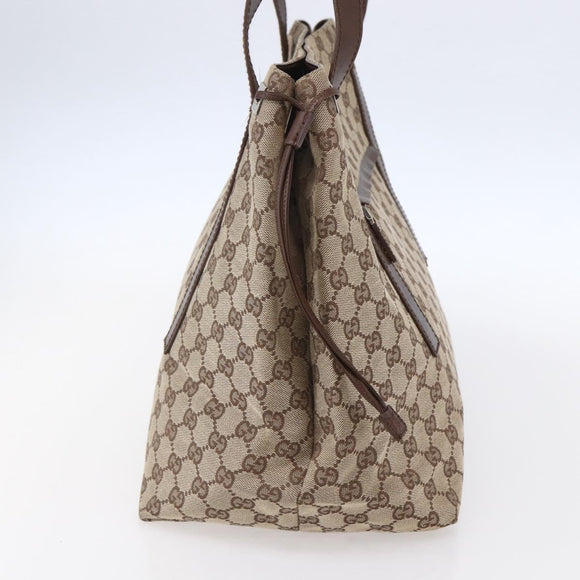 GUCCI GG Canvas Tote Bag Beige Silver 019 0493 Auth ep11885