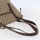GUCCI GG Canvas Tote Bag Beige Silver 019 0493 Auth ep11885-7
