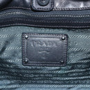 PRADA Hand Bag Leather Gray Silver Auth ep11888-18
