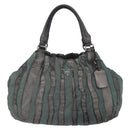 PRADA Hand Bag Leather Gray Silver Auth ep11888-13