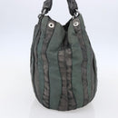 PRADA Hand Bag Leather Gray Silver Auth ep11888-3