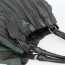 PRADA Hand Bag Leather Gray Silver Auth ep11888-6