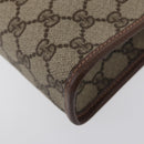 GUCCI GG Supreme Clutch Bag PVC Beige Gold 0141666063 Auth ep11893-16