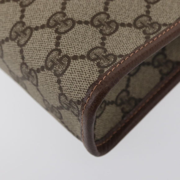 GUCCI GG Supreme Clutch Bag PVC Beige Gold 0141666063 Auth ep11893