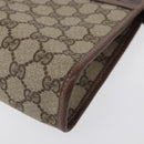 GUCCI GG Supreme Clutch Bag PVC Beige Gold 0141666063 Auth ep11893-14