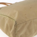 PRADA Tote Bag Nylon Leather Beige Gold Auth ep11896-16