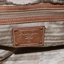 PRADA Tote Bag Nylon Leather Beige Gold Auth ep11896-18