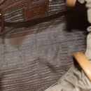 PRADA Tote Bag Nylon Leather Beige Gold Auth ep11896-10