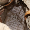 PRADA Tote Bag Nylon Leather Beige Gold Auth ep11896-20