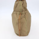 PRADA Tote Bag Nylon Leather Beige Gold Auth ep11896-3