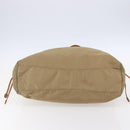 PRADA Tote Bag Nylon Leather Beige Gold Auth ep11896-5