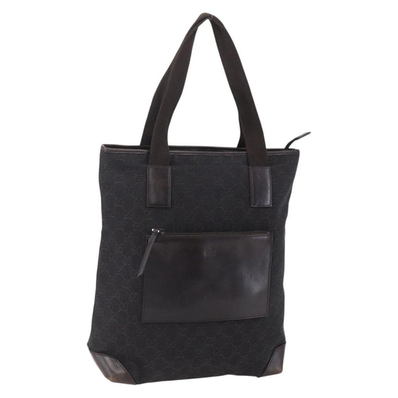 GUCCI GG Canvas Tote Bag Dark Brown 28892 00 Auth ep11898