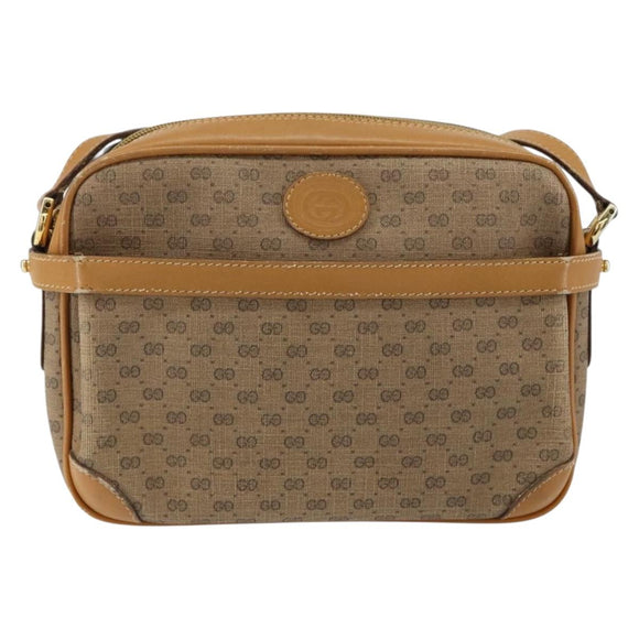 GUCCI Micro GG Supreme Shoulder Bag PVC Gold Beige 007 084 0092 Auth ep11900