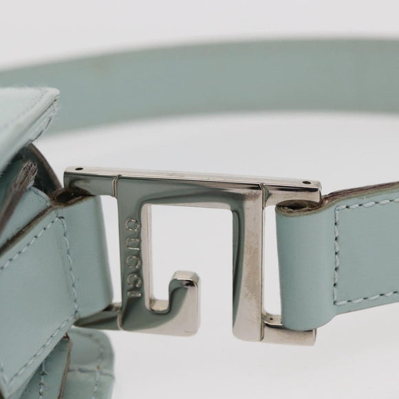 GUCCI Shoulder Bag Leather Light Blue Silver 007 406 0259 Auth ep11902