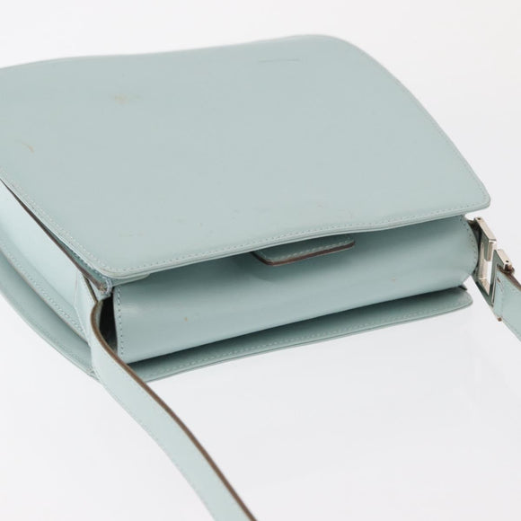 GUCCI Shoulder Bag Leather Light Blue Silver 007 406 0259 Auth ep11902