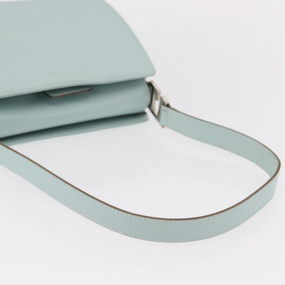 GUCCI Shoulder Bag Leather Light Blue Silver 007 406 0259 Auth ep11902