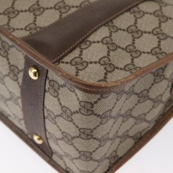 GUCCI GG Supreme Web Sherry Line Bag PVC 2way Beige Gold 41 02 039 Auth ep11903