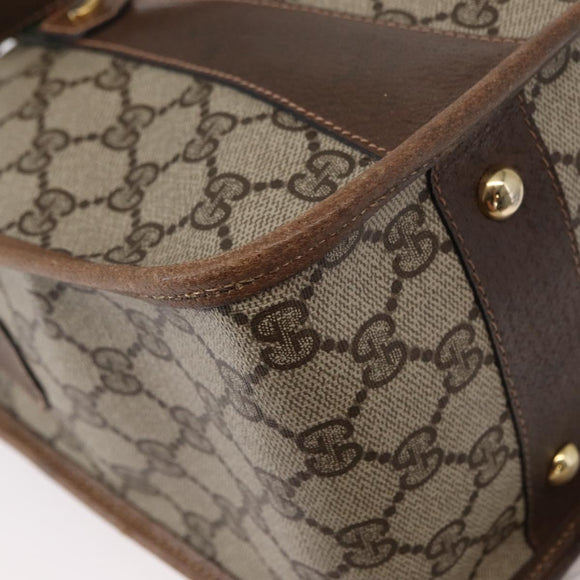 GUCCI GG Supreme Web Sherry Line Bag PVC 2way Beige Gold 41 02 039 Auth ep11903