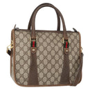 GUCCI GG Supreme Web Sherry Line Bag PVC 2way Beige Gold 41 02 039 Auth ep11903-1