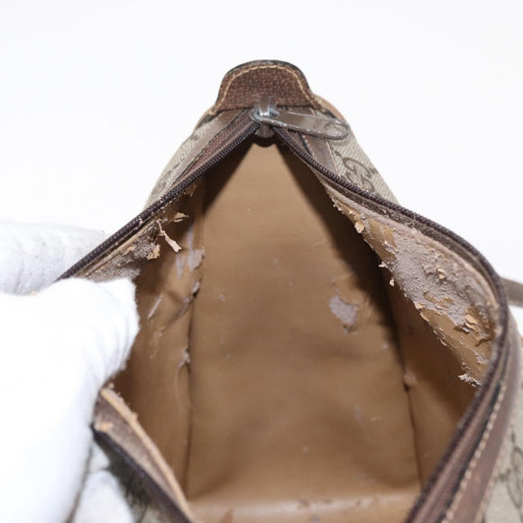 GUCCI GG Supreme Web Sherry Line Bag PVC 2way Beige Gold 41 02 039 Auth ep11903