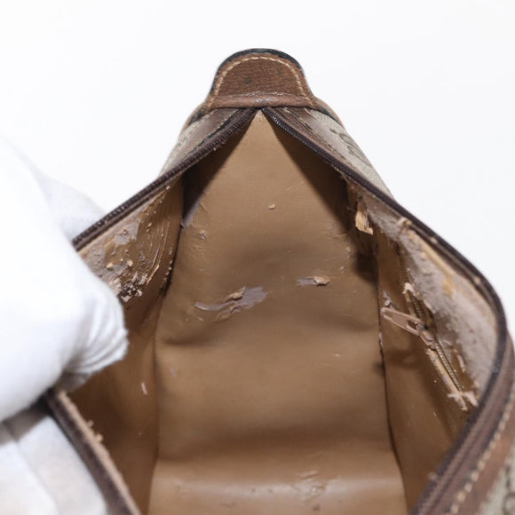 GUCCI GG Supreme Web Sherry Line Bag PVC 2way Beige Gold 41 02 039 Auth ep11903