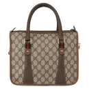 GUCCI GG Supreme Web Sherry Line Bag PVC 2way Beige Gold 41 02 039 Auth ep11903-3