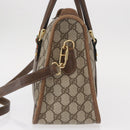 GUCCI GG Supreme Web Sherry Line Bag PVC 2way Beige Gold 41 02 039 Auth ep11903-4
