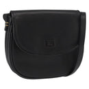 Burberrys Shoulder Bag Leather Black Gold Auth ep11908-1