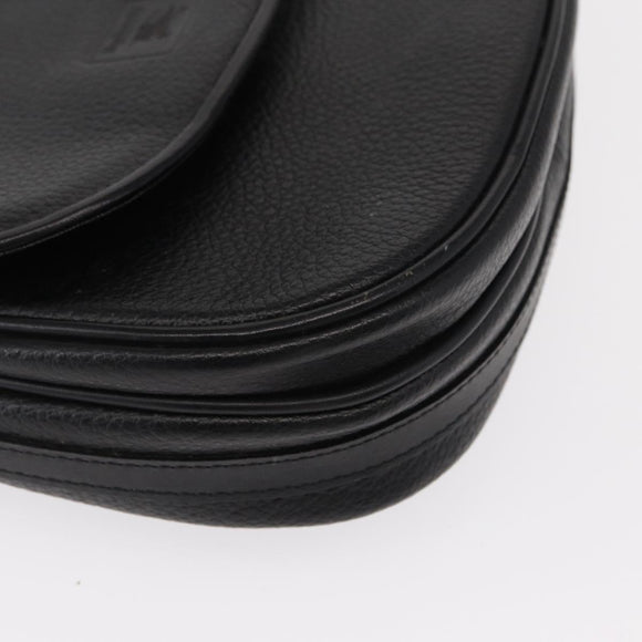 Burberrys Shoulder Bag Leather Black Gold Auth ep11908