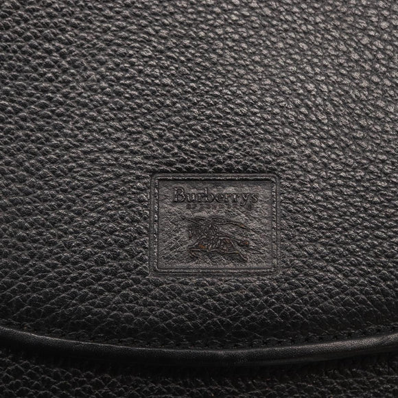 Burberrys Shoulder Bag Leather Black Gold Auth ep11908