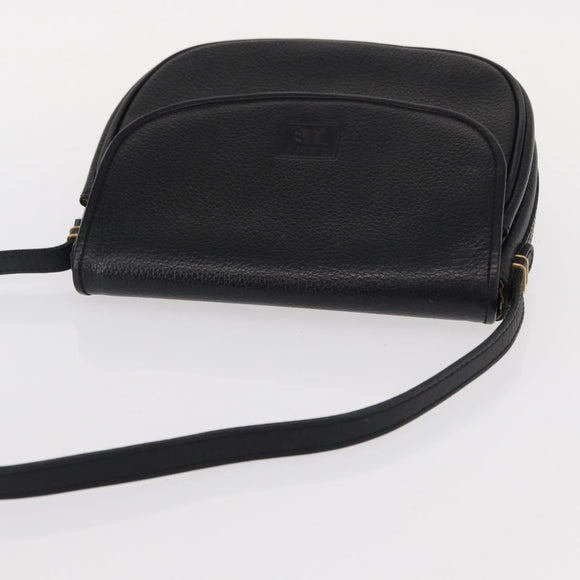 Burberrys Shoulder Bag Leather Black Gold Auth ep11908